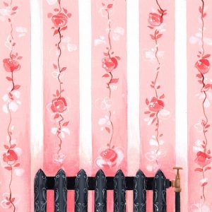 Œuvre originale – Radiateur Décor rose