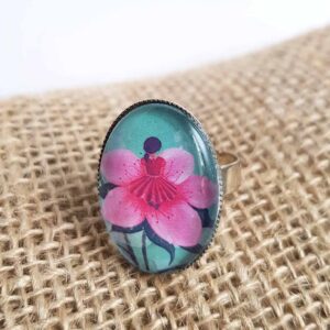 Bague ovale Fleur