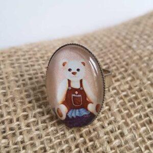 Bague ovale Ourson