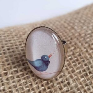 Bague ovale Oiseau chanteur